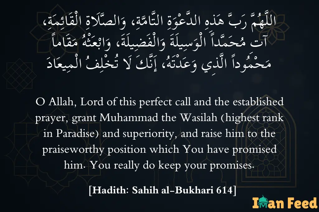 Dua After Adhan (Azan) in Arabic