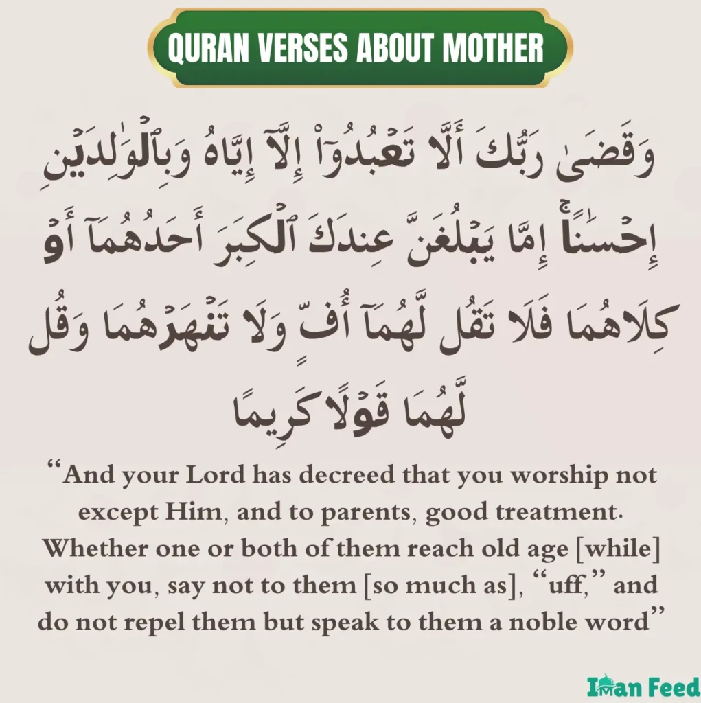 8 Quran Verses About Mother in Arabic and English 4 Quran Verses About Mother