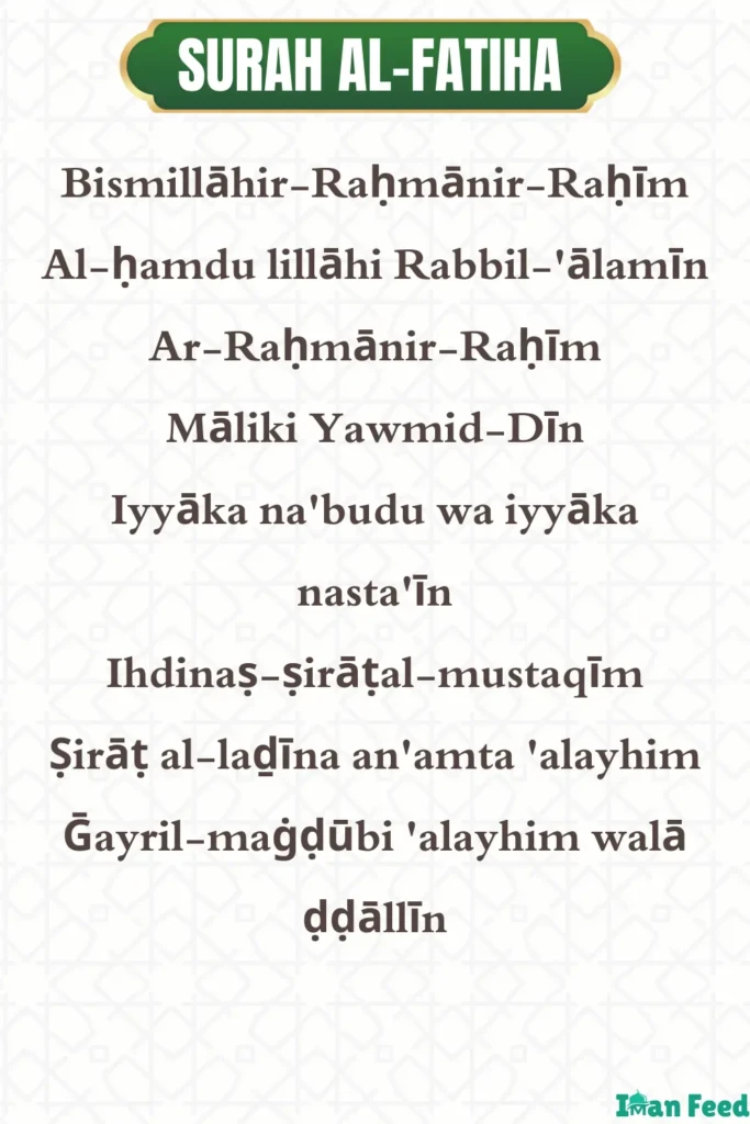 Surah Al-Fatiha in English